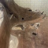Carved teak bench