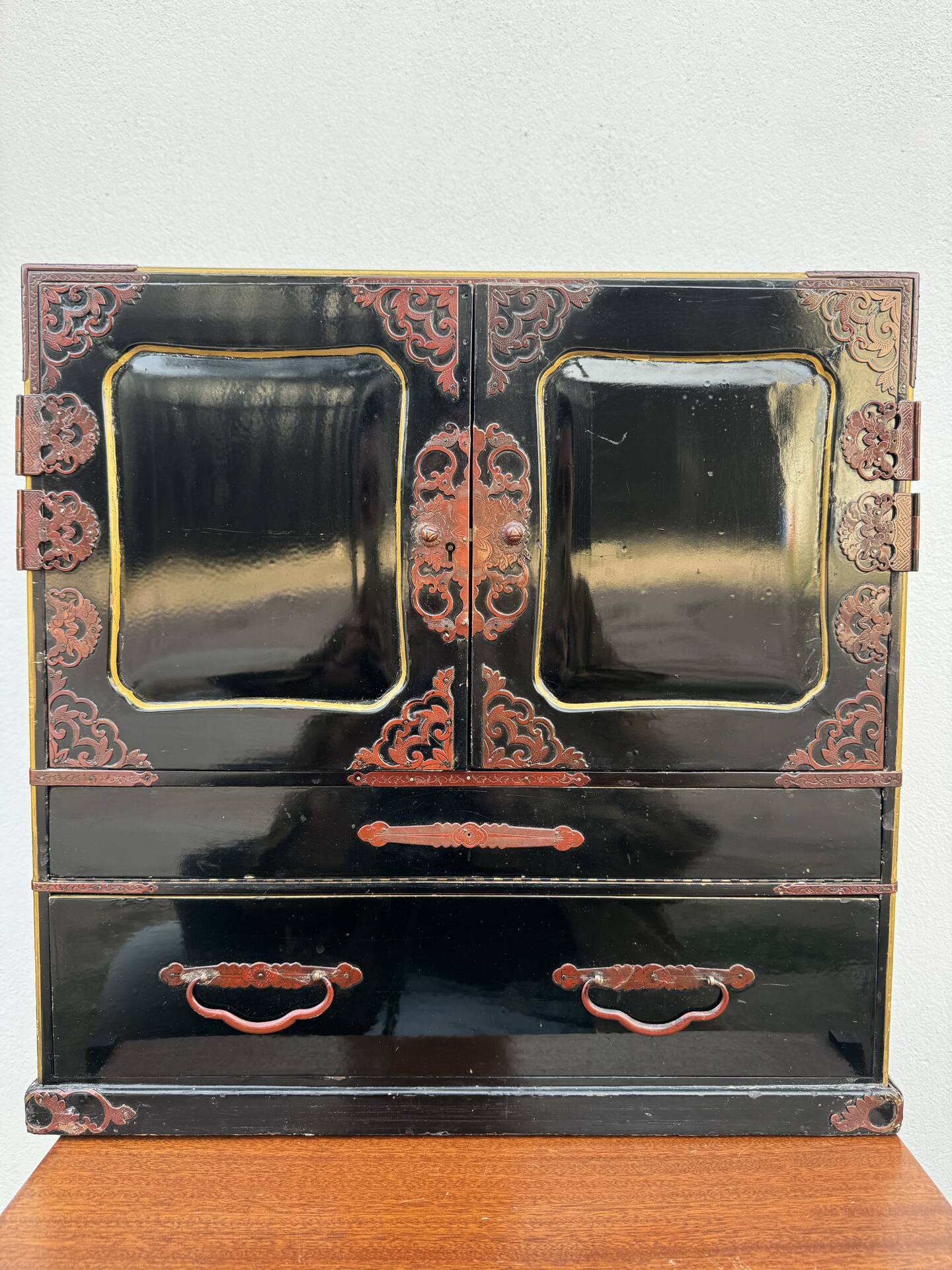 Japanese lacquered tansu from the early 20th century.