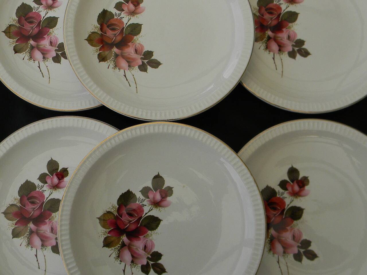 6 assiettes plates en faïence de SARREGUEMINES. Modèle Richemond.
