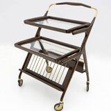 Mid-Century Italian Walnut and Brass Bar Cart, 1950