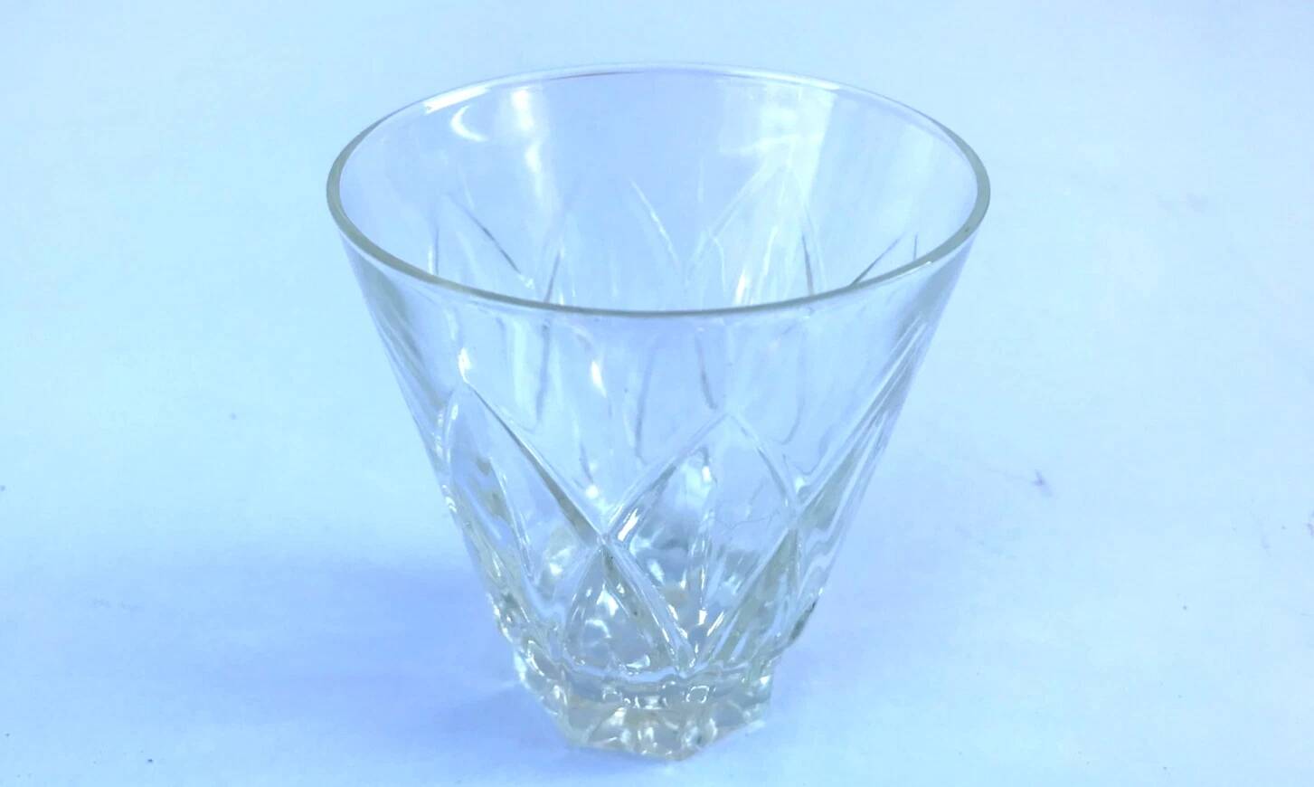 1950s 5 Arlequin glasses Transparent glass