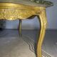 Green marble and carved gilded wood coffee table – Louis XV style