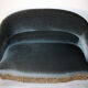 Peacock blue velvet toad bench