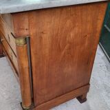 Empire commode in walnut with white marble top from the 19th century