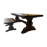 Farm table set / solid oak monastery