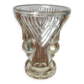art deco bubble effect glass vase
