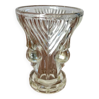 art deco bubble effect glass vase