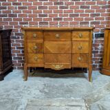 Transitional style inlaid chest of drawers