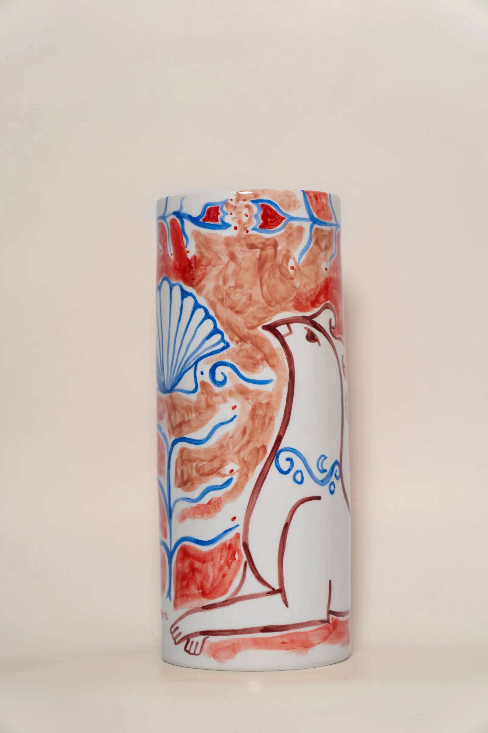 Griffin & Shell - Ceramic vase