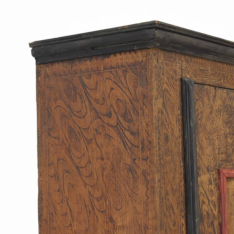 Primitive Rustic Farmhouse Folk Art Painted Bridal Cabinet