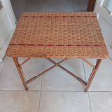 Table en rotin vintage
