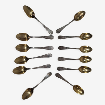 12 spoons of mocha, vermeil & silver