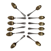 12 spoons of mocha, vermeil & silver