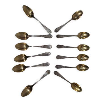 12 spoons of mocha, vermeil & silver