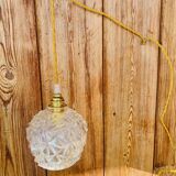 Globe pendant light in chiseled glass