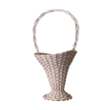 White wicker flower baskets from the 1960s