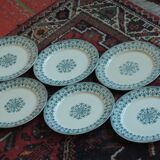 Lot of 6 plates Badonviller "Oriental"