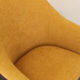 2 armchairs 1970 yellow velvet