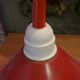 Vintage red enameled sheet metal pendants