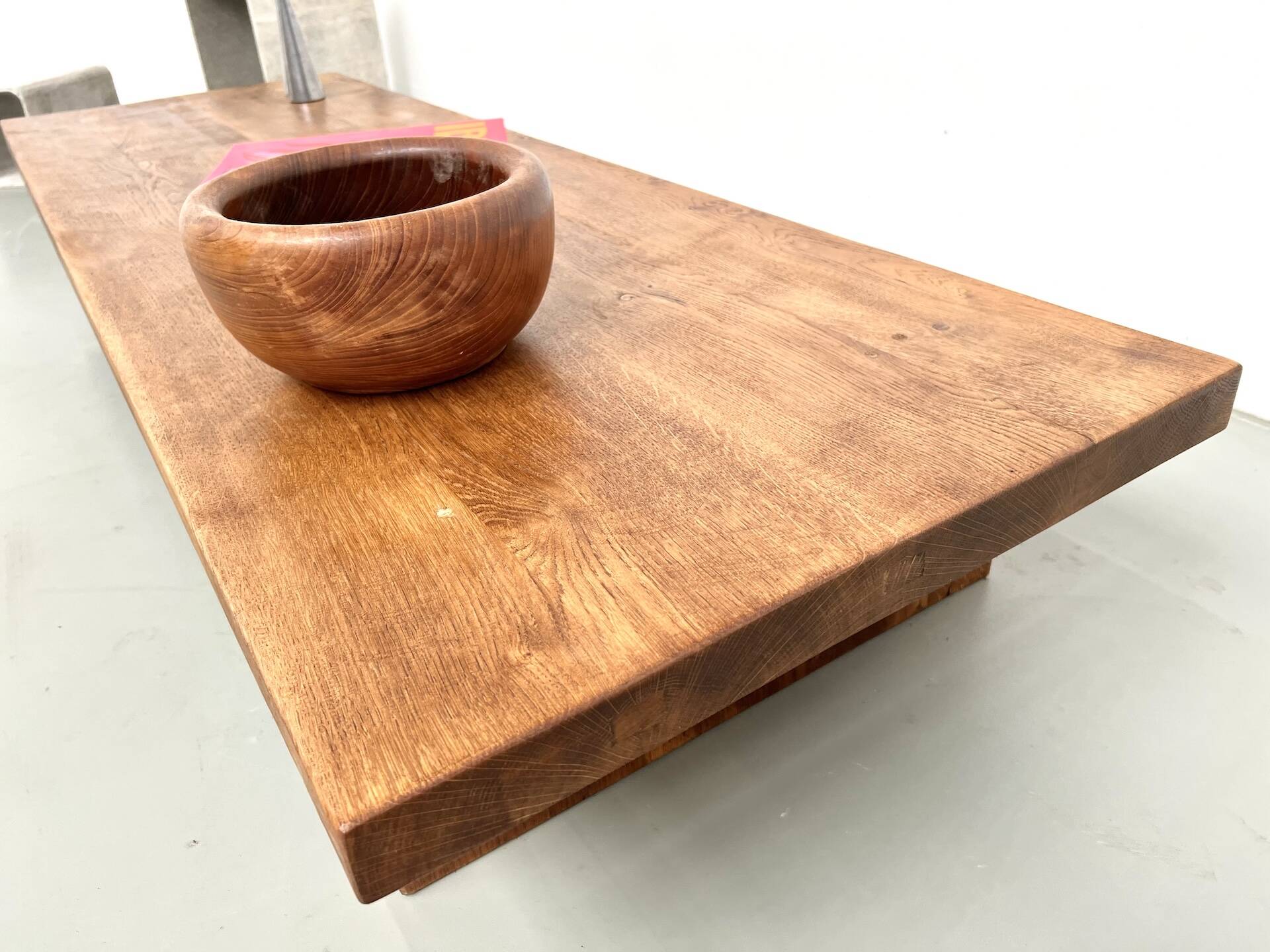 Solid oak coffee table, 1950s