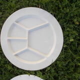 Set of 6 plates with fondue or compartments