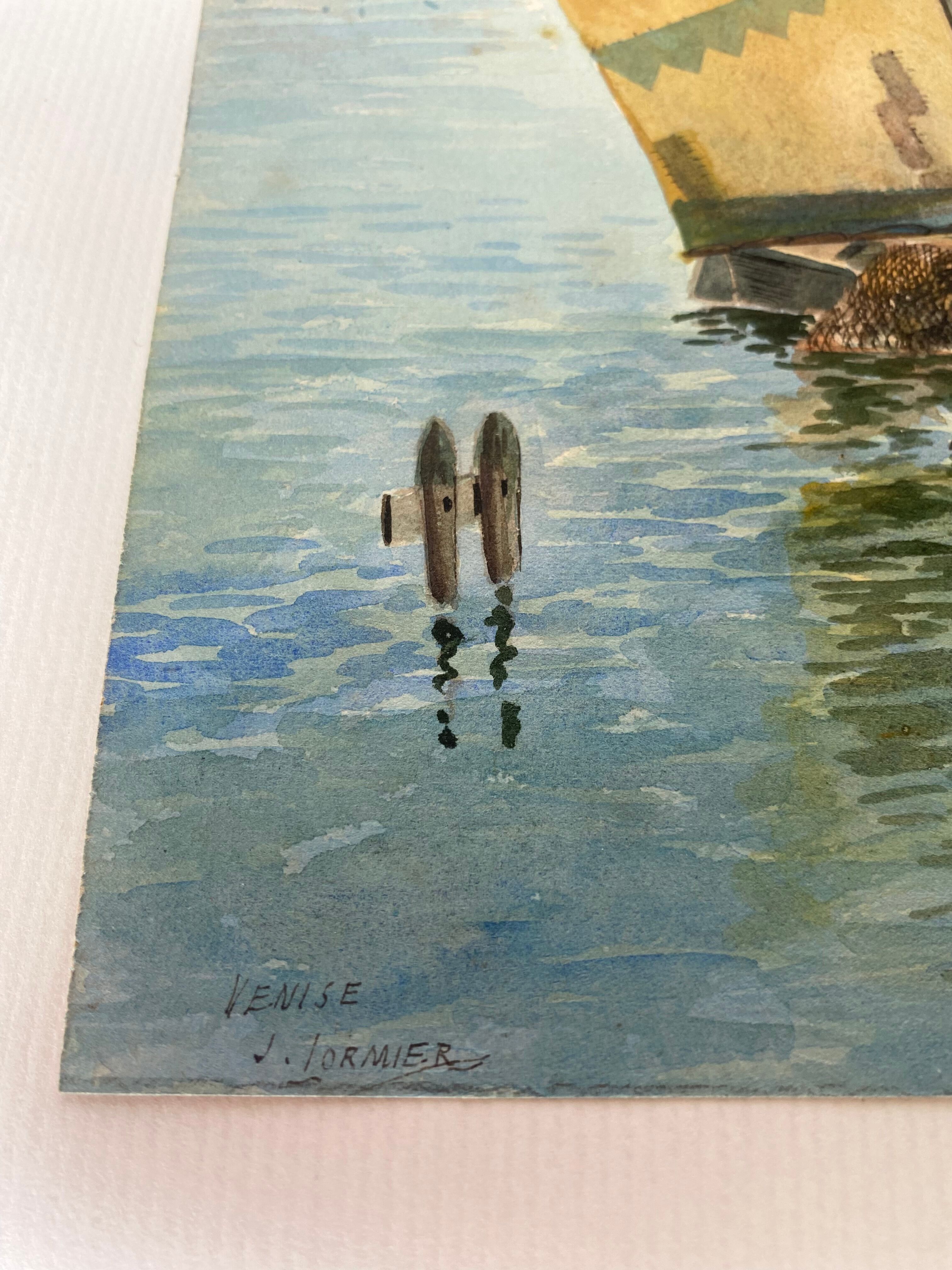 Watercolor illustration on cardboard