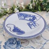 Assiette Pied-douche Gien Éventails Japonais