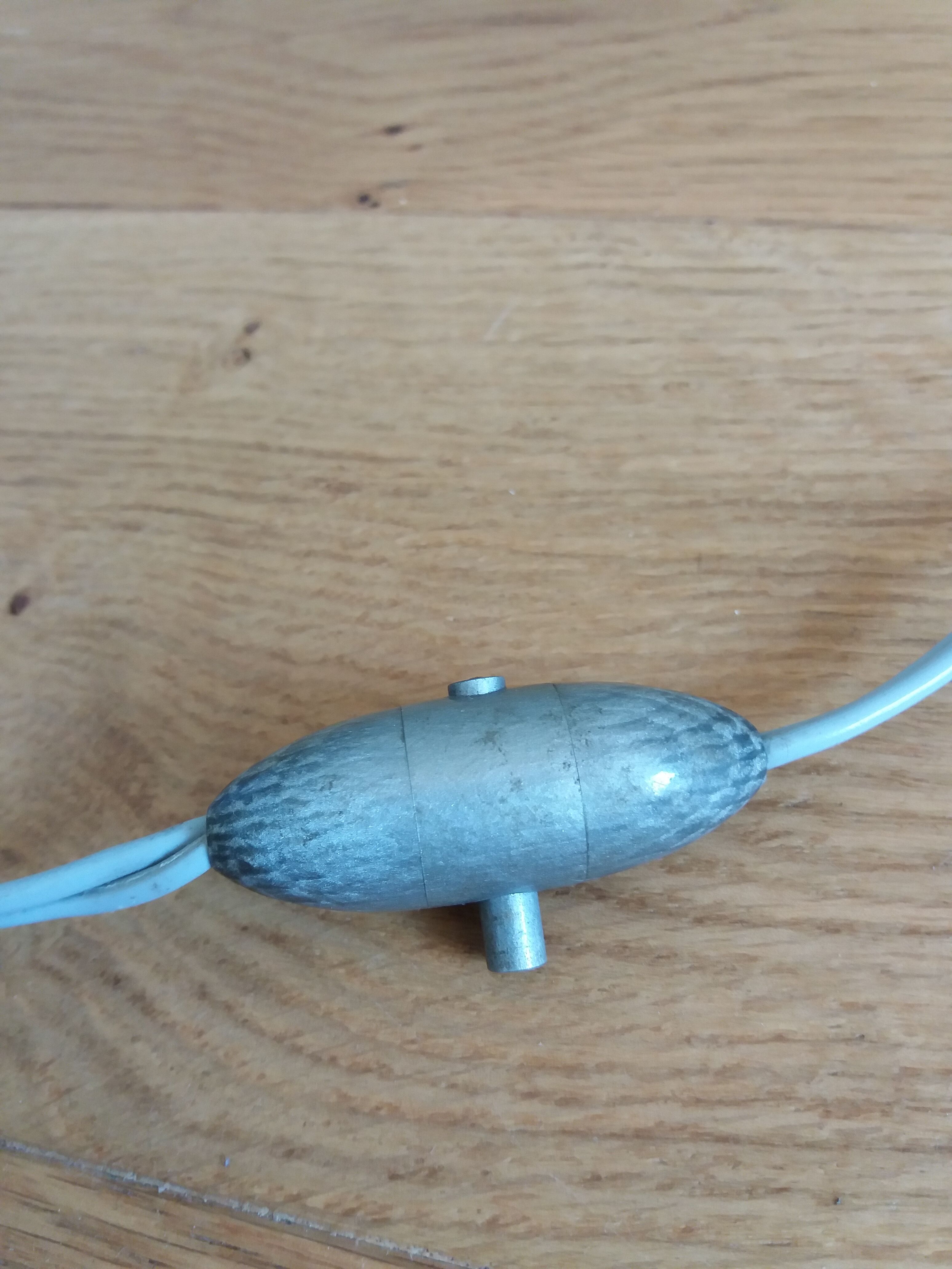 Sky blue opaline blown glass lamp