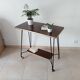 Vintage Formica and wrought iron rolling dessert trolley/side table.