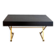 Console desk NV Gallery black wood and brass, 3 drawers.
