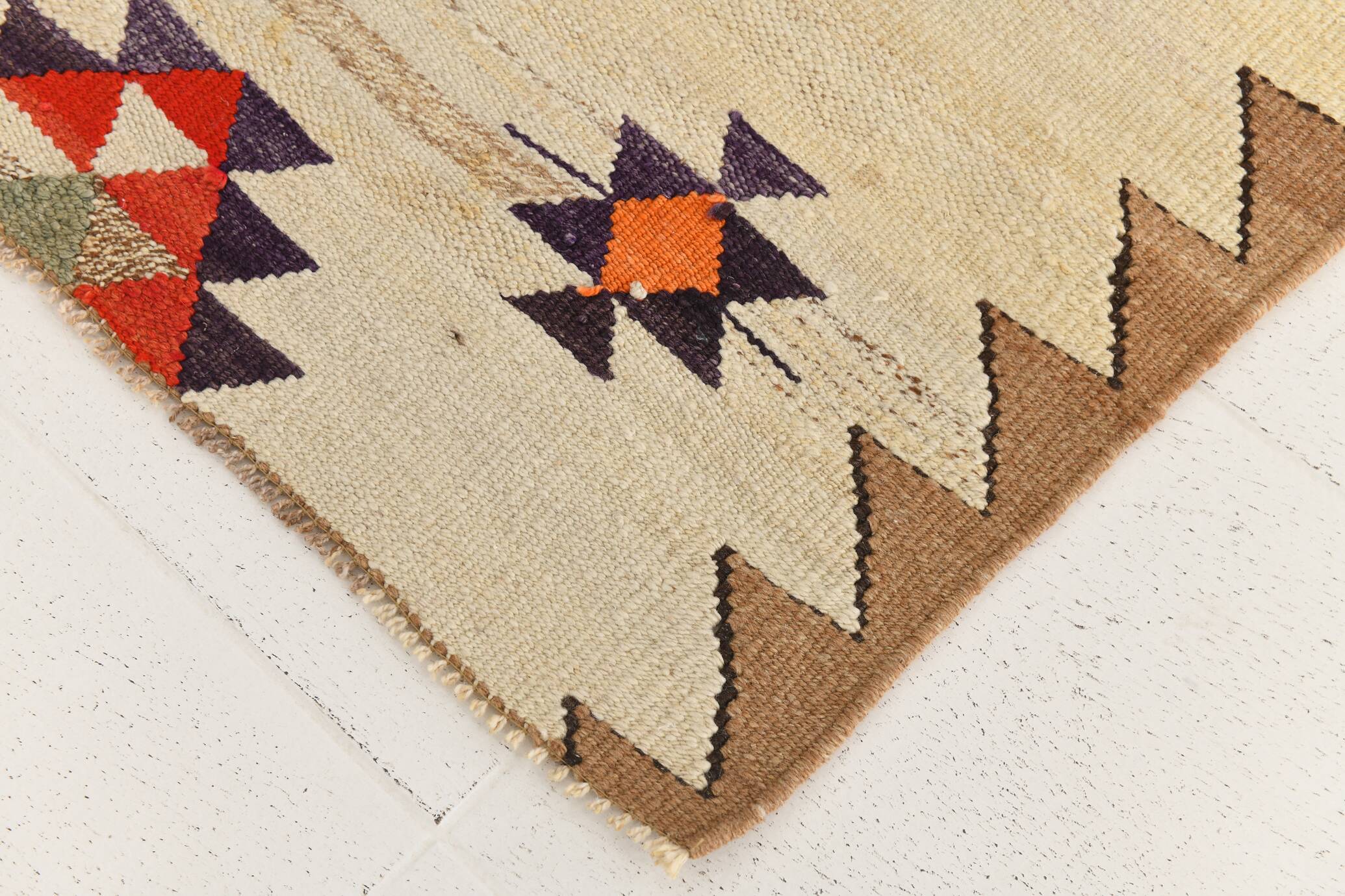 3x10 Vintage Tribal Geometric Kilim Runner Rug, 91x314Cm