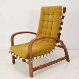 Art-deco adjustable armchair, designed by Jindrich Halabala,Restored,1930's