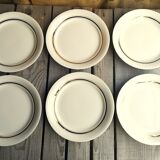 6 vintage cream plates with golden fillet by Villeroy Boch