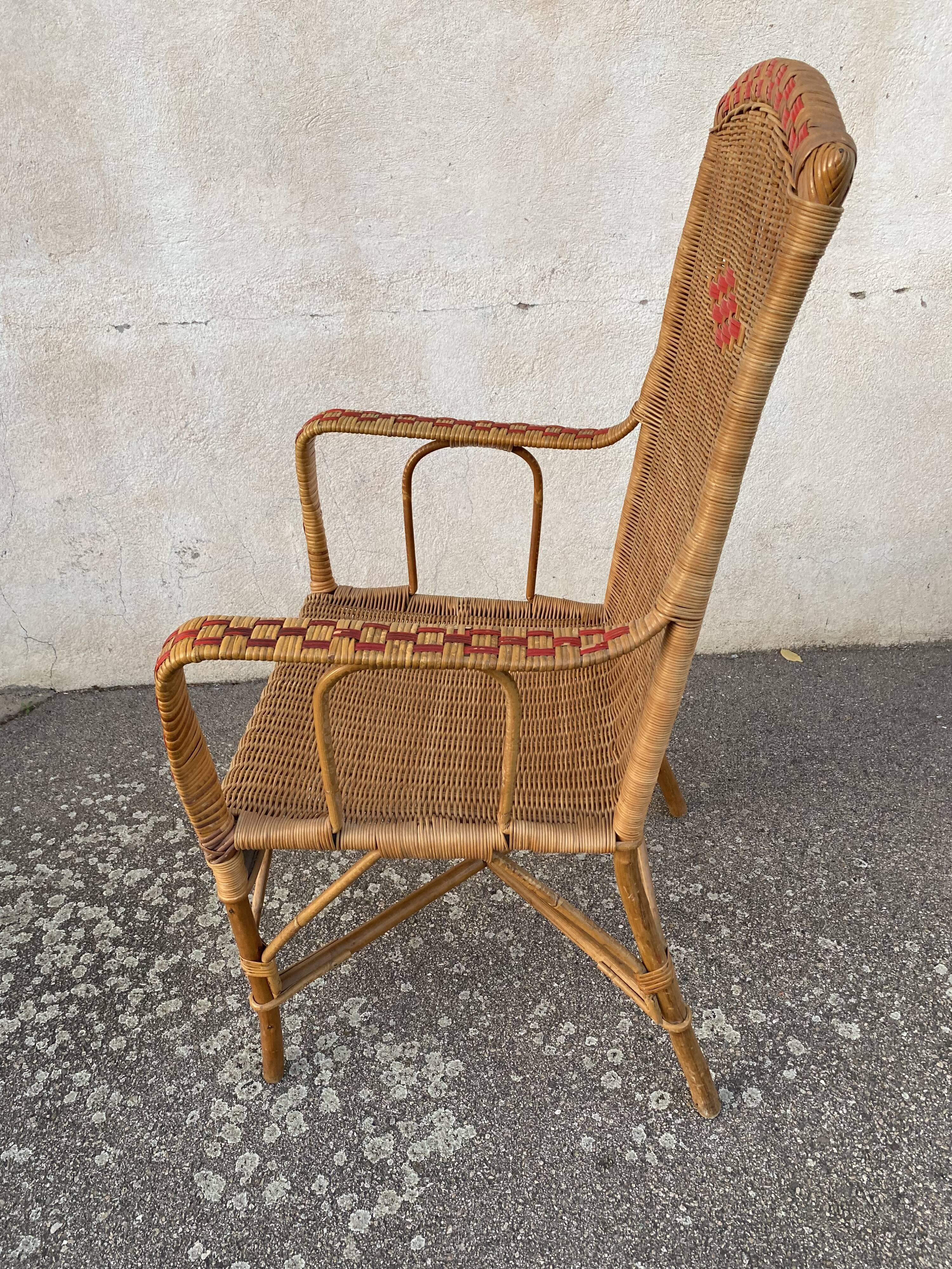 Vintage wicker armchair