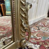 Miroir époque Napoléon III à fronton à la feuille d'or