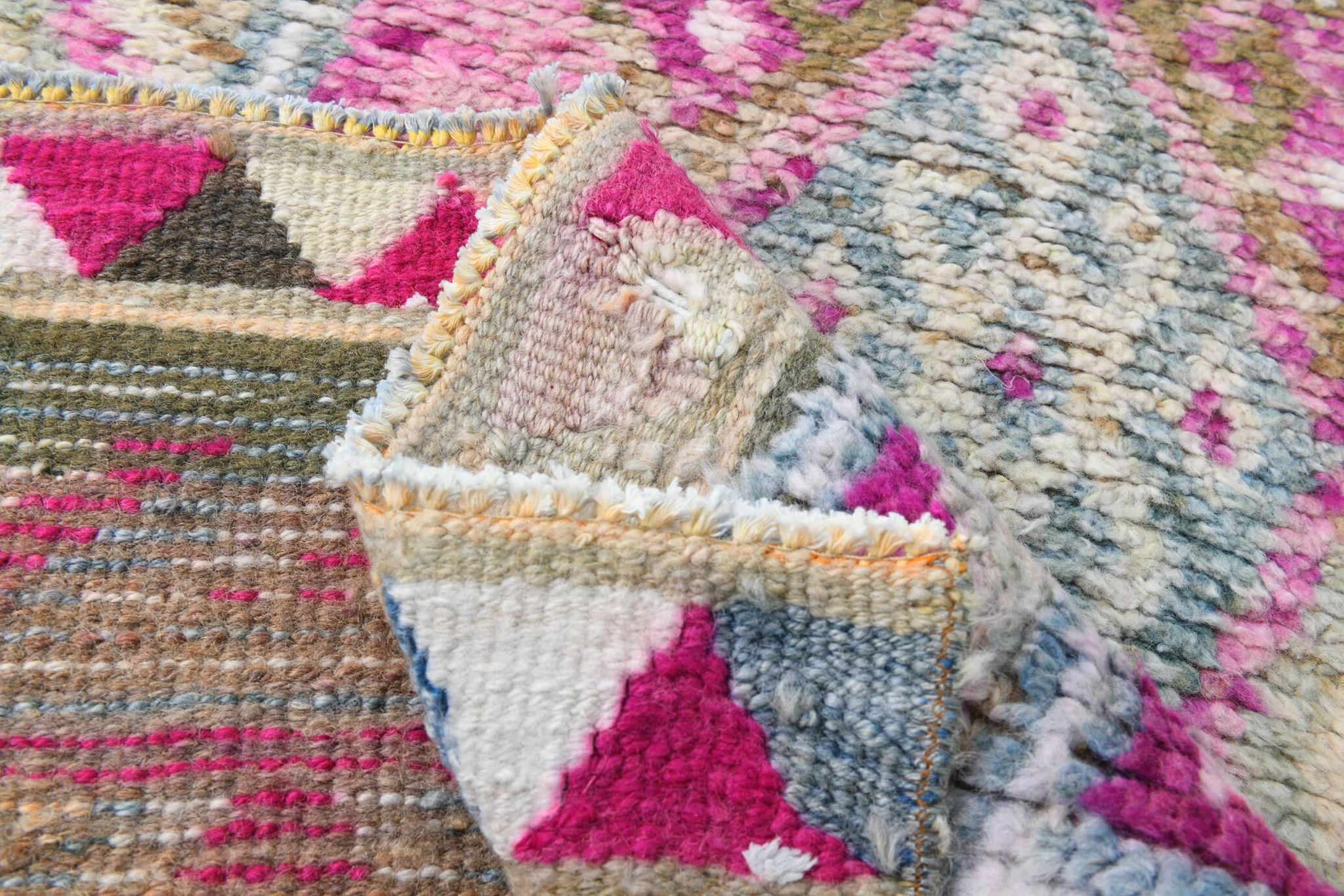 Soft Multicoloe Oushak Runner Rug, 75x397Cm