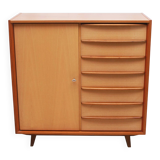 1950s chest of drawers bicolor maple/walnut