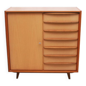 1950s chest of drawers bicolor maple/walnut