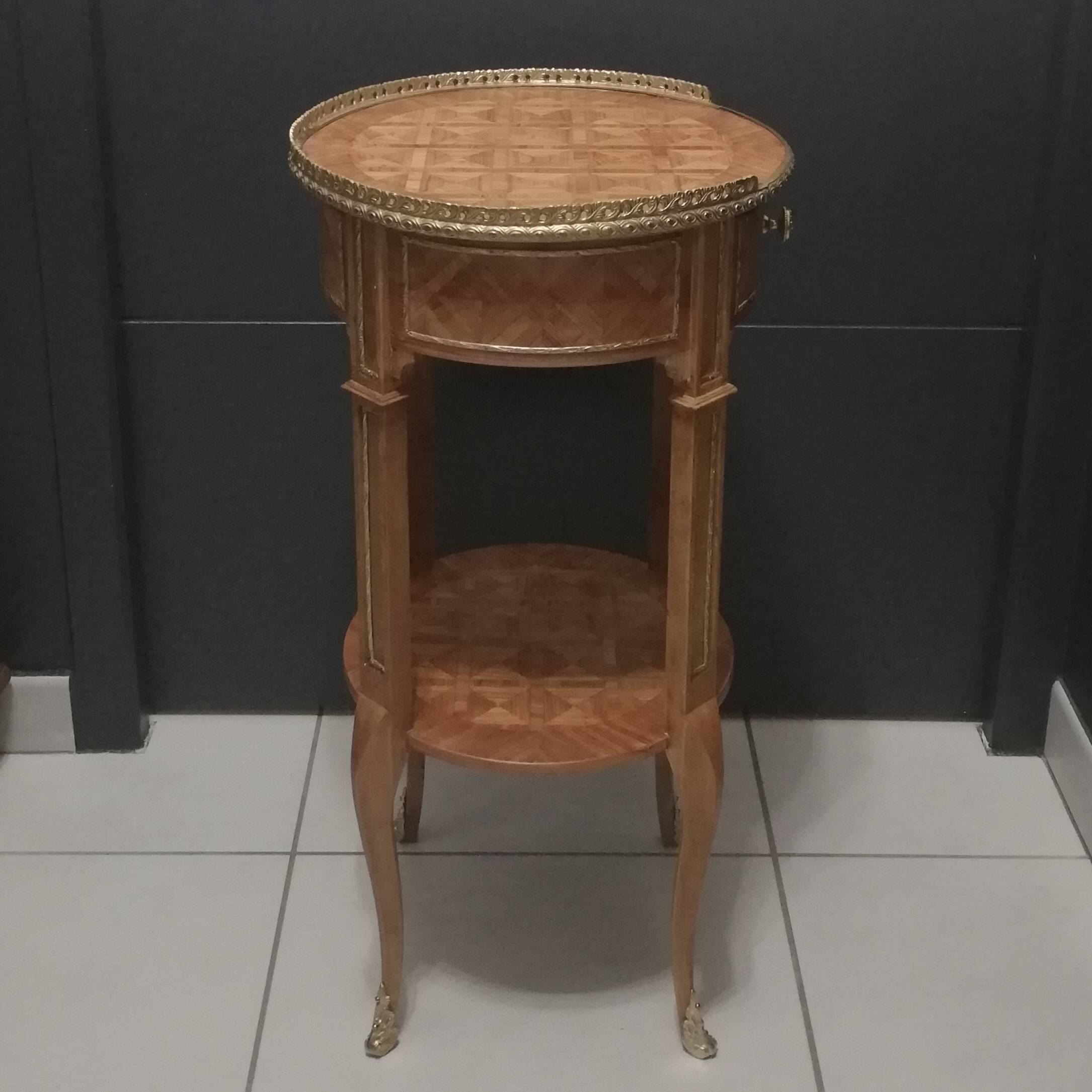 Louis XV style marquetry pedestal table or coffee table