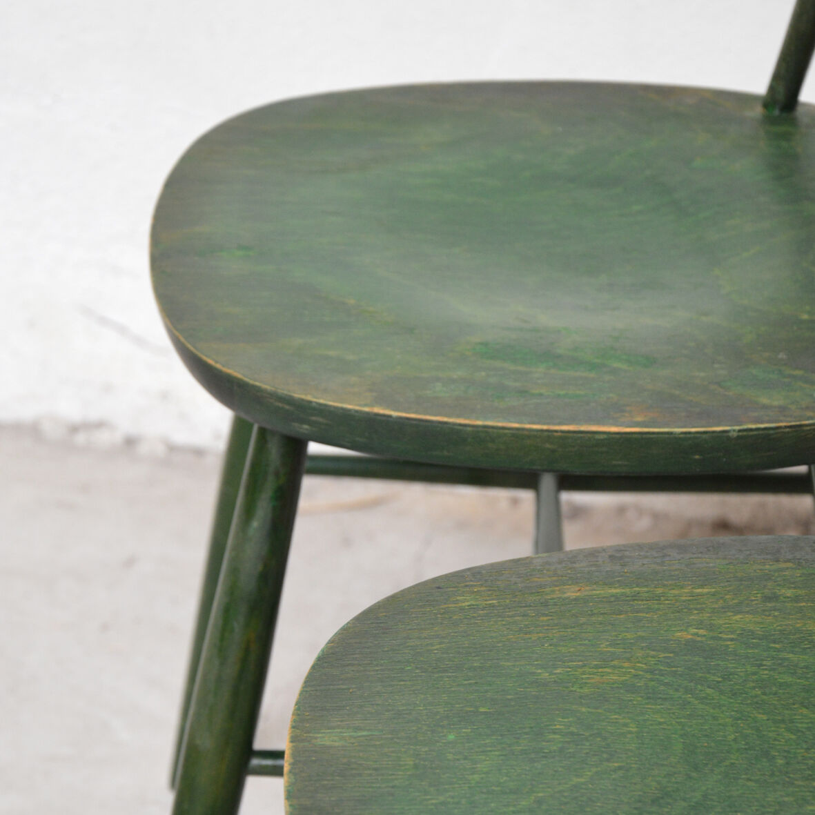 4 green chairs, 1960