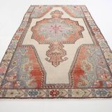 Turkish Red & Beige Classic Vintage Rug, 130x229Cm