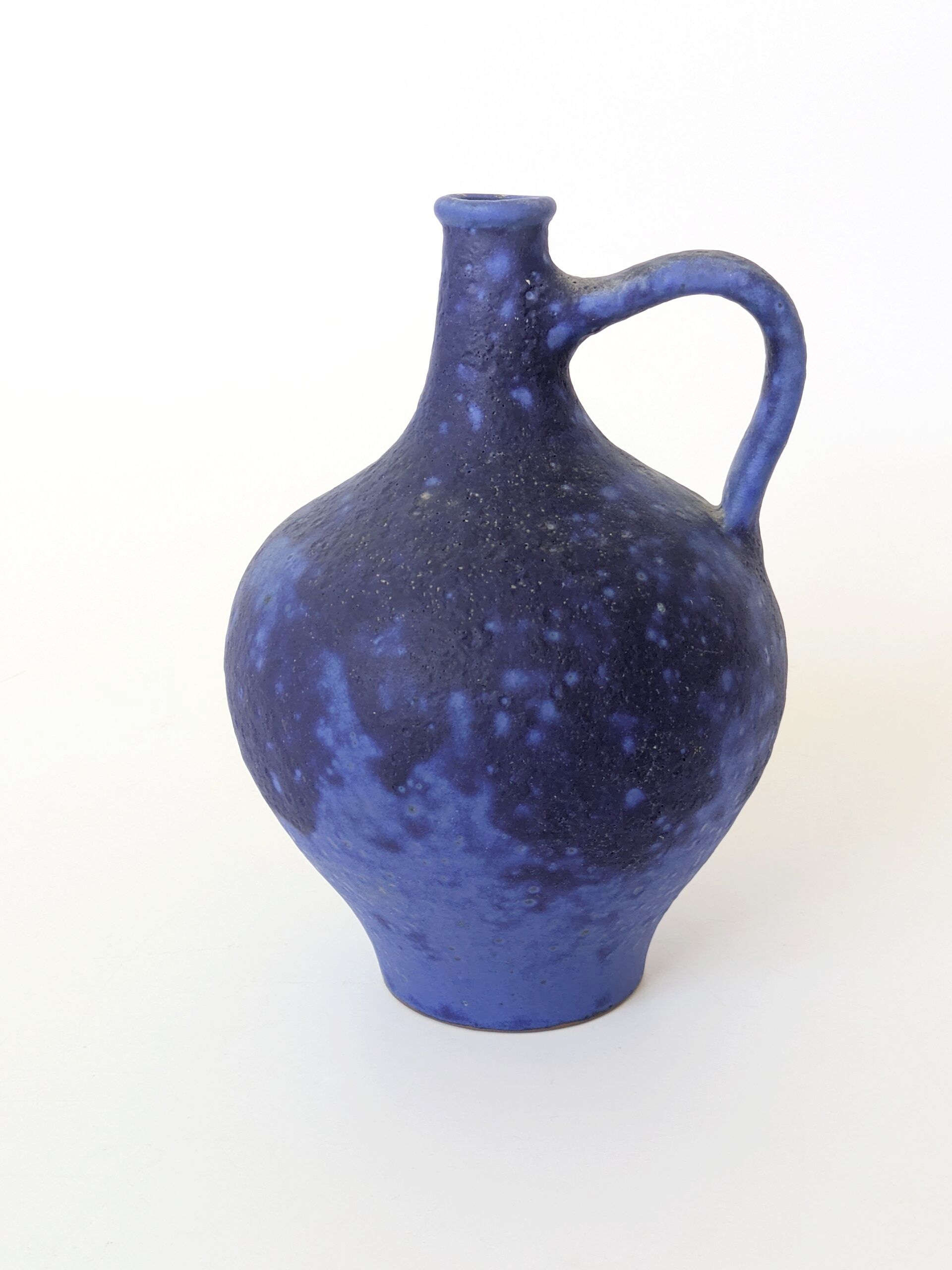 Mid-Century blue Klein vase Heyne ceramics, Germany, 1960s