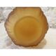 Amber yellow satin-finished moulded glass round vase signed CLA, Art Deco, circa 1930.