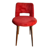 Vintage orange-red fur chair