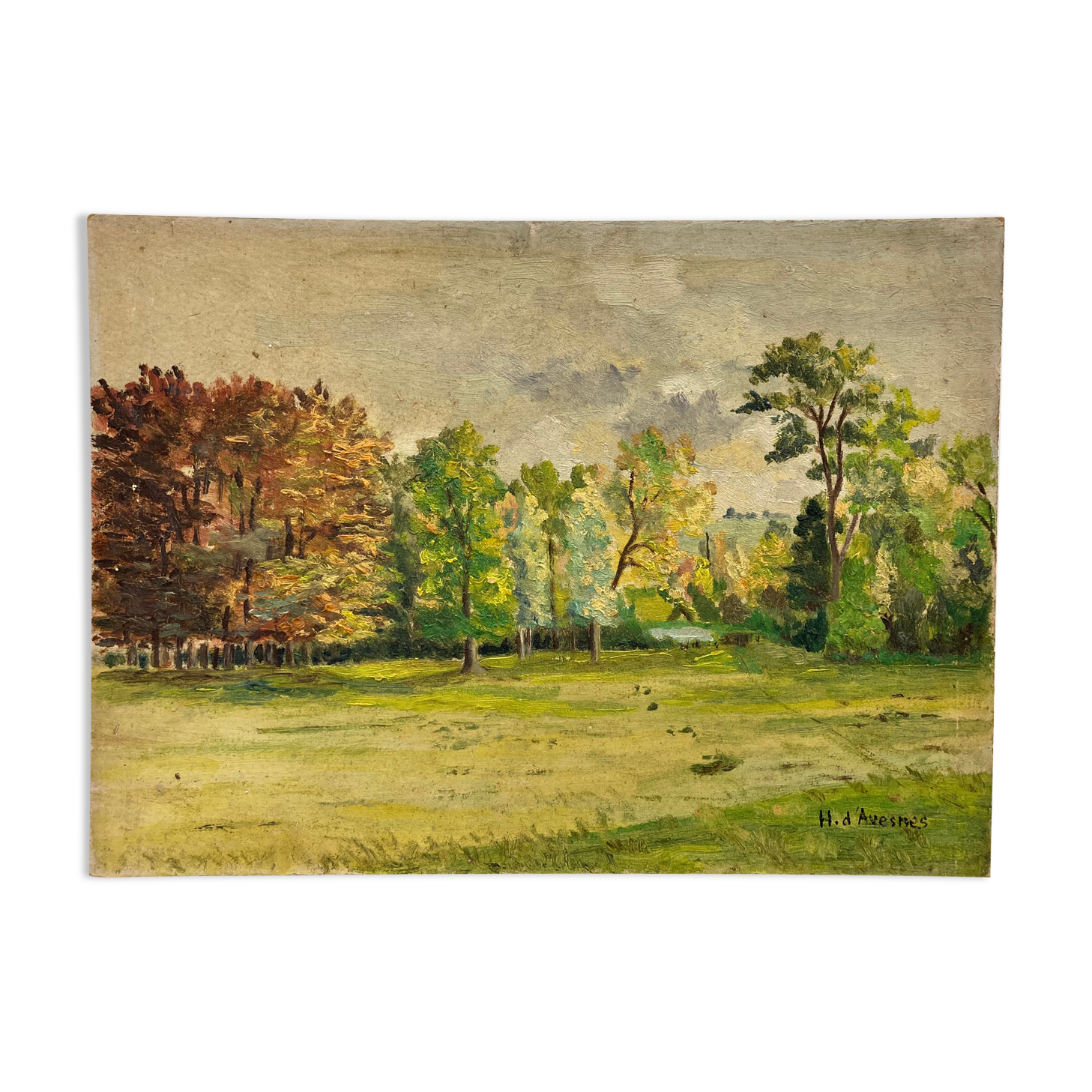 Oil on vintage panel