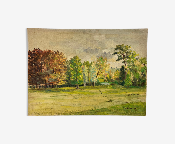 Huile sur panneau vintage