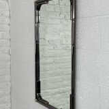 Miroir en métal noir et laiton finission canon de fusil