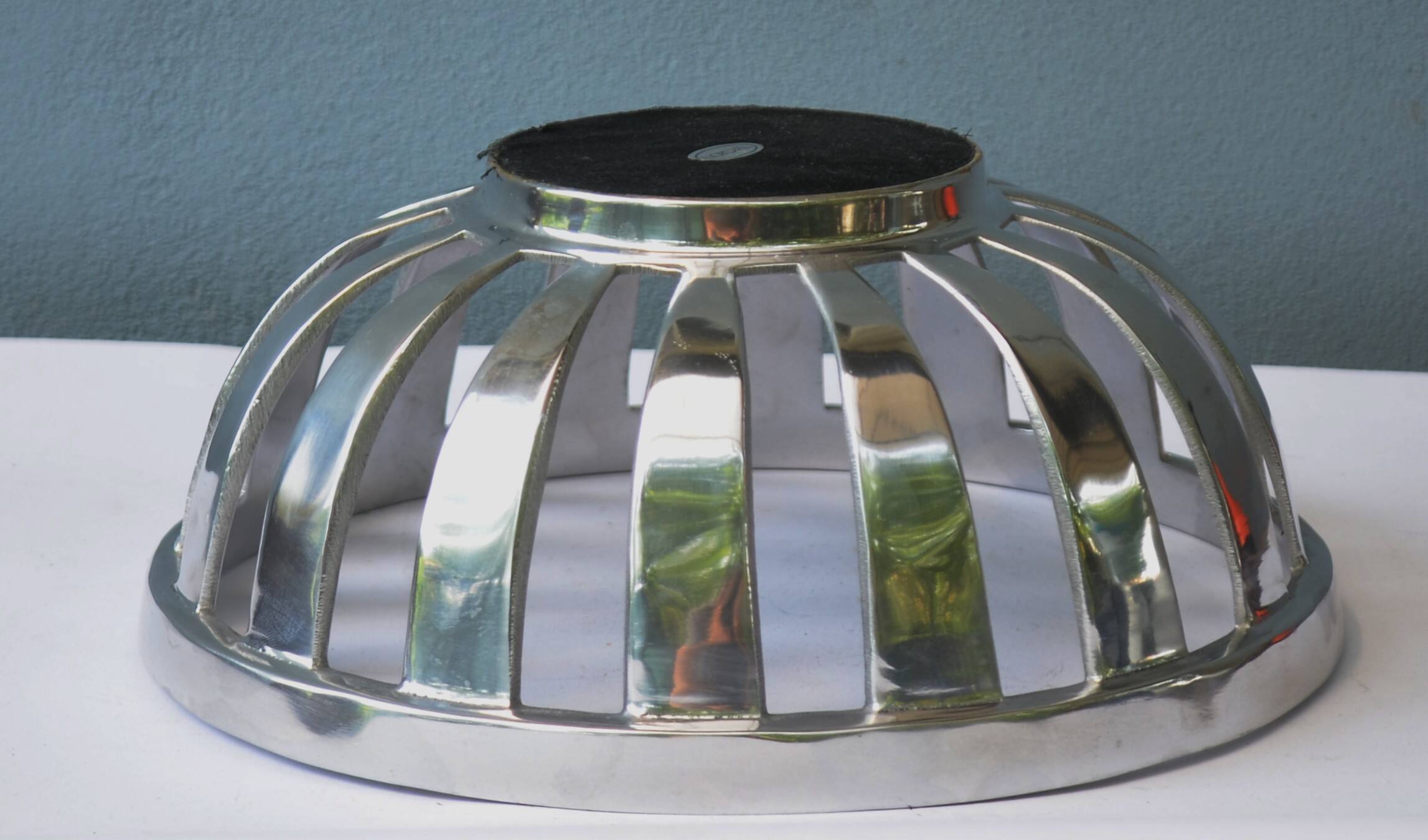 Mid Century Modernist Chrome Basket Centerpiece Bowl