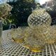 Vintage punch service in amber glass, Empoli style, 1960s-70s.
