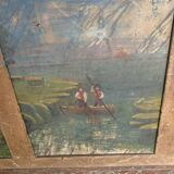 Small flemish style counter in patinated fir, 20th century